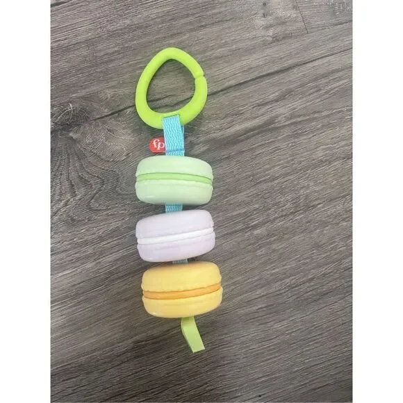 Fisher-Price Baby Toy My First Macaron Pretend Food Rattle Activity for Sensory - Picture 1 of 3